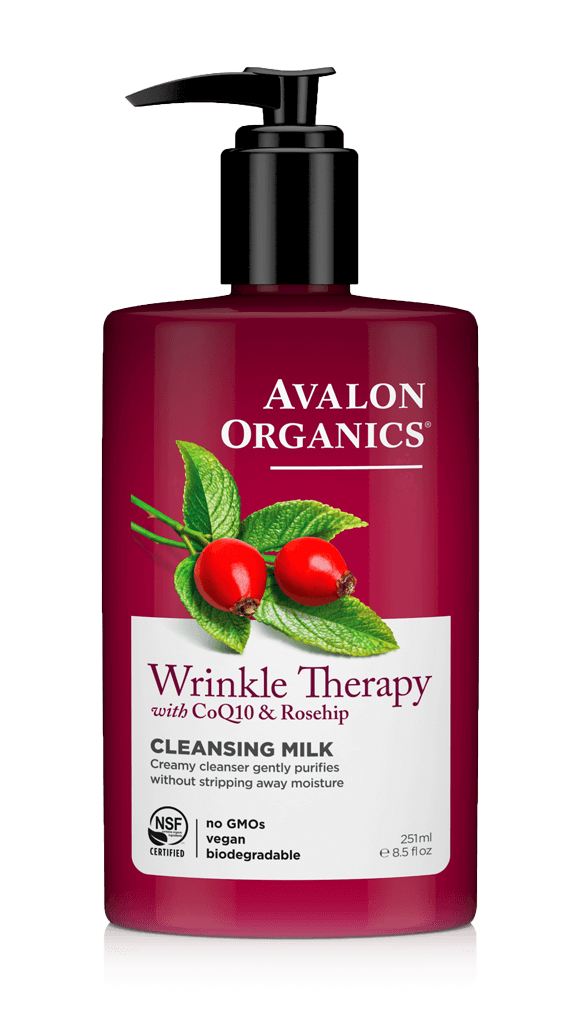 Очищающее молочко против морщин с коэнзимом Q10 и шиповником Wrinkle Therapy With CoQ10 & Rosehip Cleansing milk AVALON ORGANICS