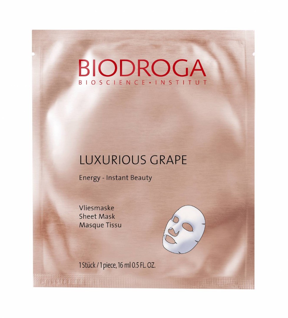 Энергетическая флисовая маска «Роскошный виноград» Vliesmaske Luxurious Grape Beauty Essence Sheet Mask BIODROGA