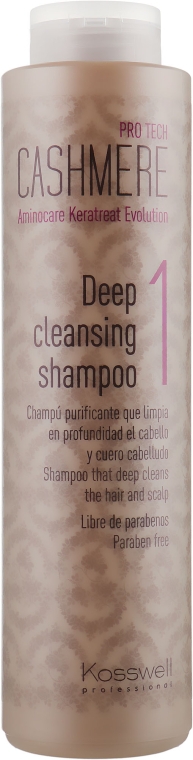 Шампунь глубокой очистки 1 Pro Tech Cashmere KOSSWELL PROFESSIONAL