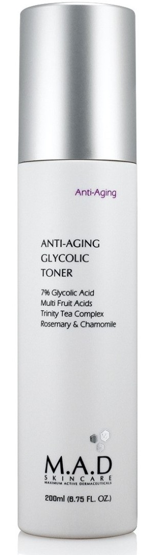 Тоник с 7% гликолевой кислотой предотвращающий старение кожи Anti Aging Glycolic Toner M.A.D SKINCARE