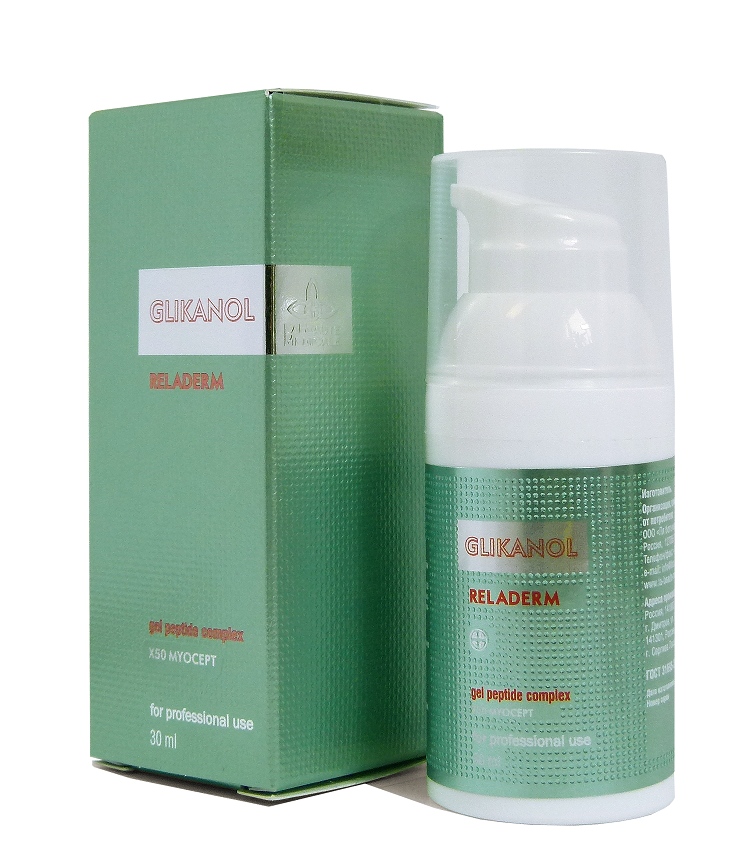 Увлажняющий гель с пептидом X50 Myocept с эффектом ботулотоксина Glikanol Reladerm LA BEAUTY MEDICALE