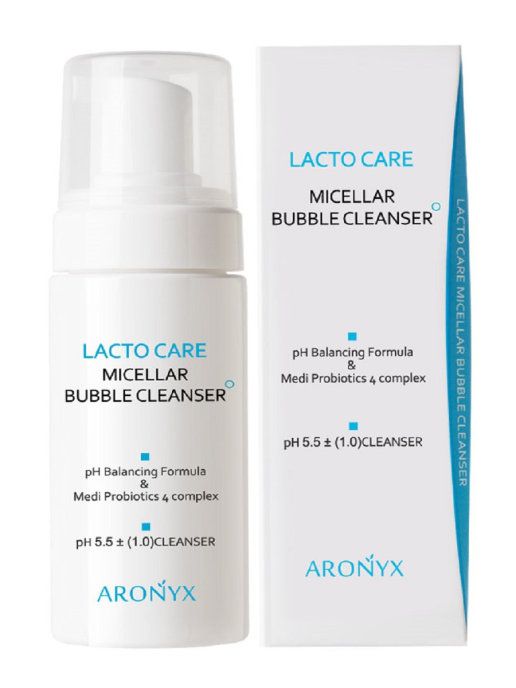 Кислородная мицеллярная пенка-мусс для умывания с лактобактериями Lacto Care Bubble Cleaser ARONYX