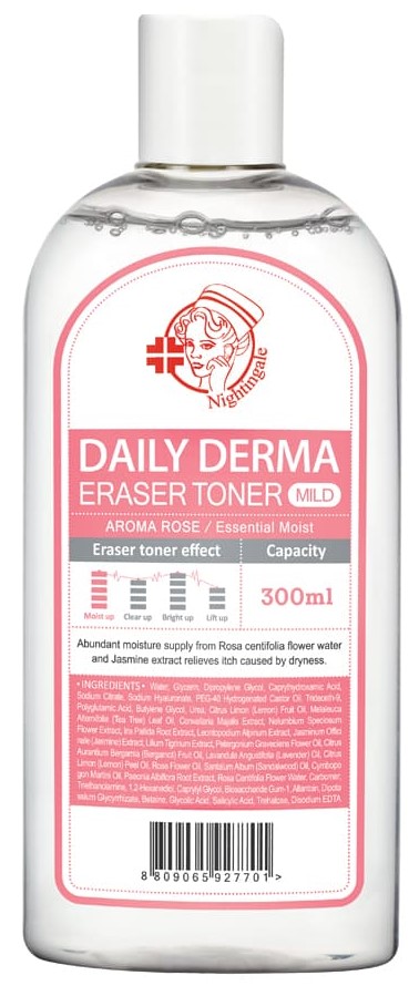 Мягкий тонер-пилинг для лица с натуральными кислотами Daily Derma Eraser Toner NIGHTINGALE