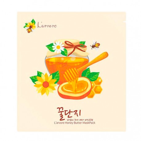 Тканевая маска для лица с медом и пептидами HONEY BUTTER MASK PACK L'ARVORE
