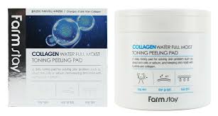 Отшелушивающие очищающие подушечки с коллагеном Collagen Water Full Moist Toning Peeling Pad FARMSTAY