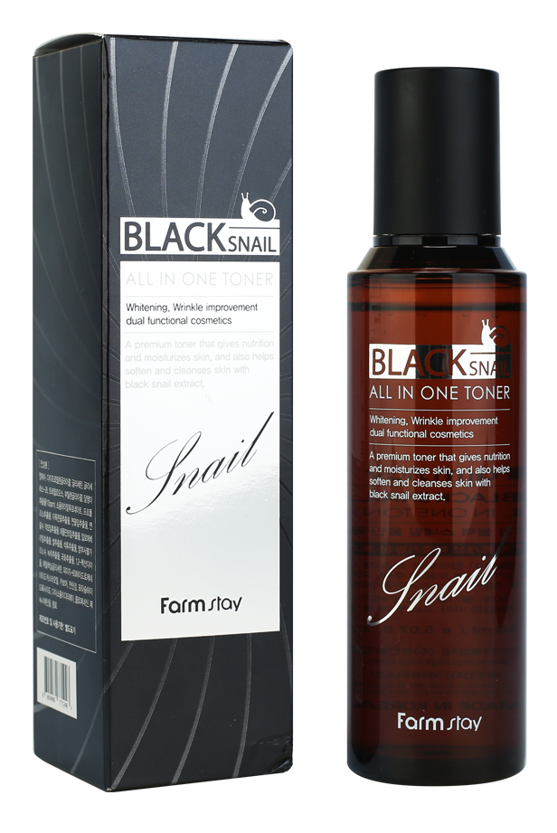 Тонер с муцином черной улитки Black Snail All In One Toner FARMSTAY