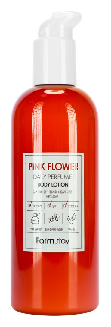 Парфюмированный лосьон для тела с экстрактом розовых цветов Pink Flower Daily Perfume Body Lotion FARMSTAY