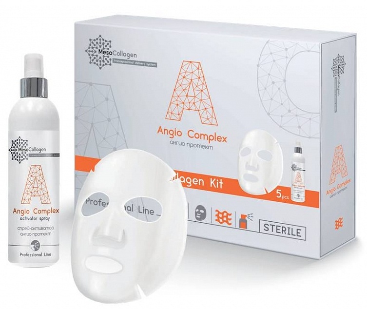 Набор Angio Complex: аппликаторы для лица 5 шт и спрей 150 мл MEDICAL COLLAGENE 3D