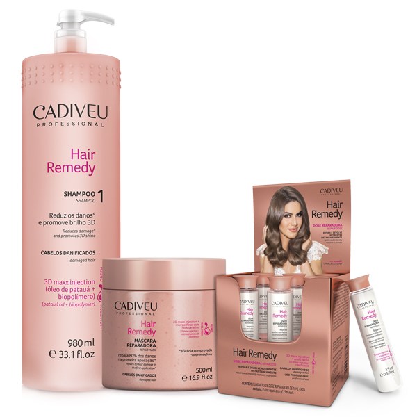 Набор средств для проведения процедуры нано-реконструкции Hair Remedy CADIVEU