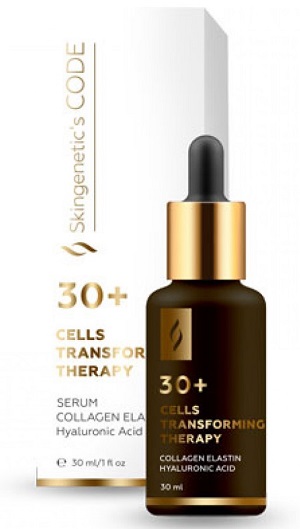 Сыворотка-концентрат для лица, интенсивное обновление COLLAGEN ELASTIN HYALURONIC ACID 30+ SKINGENETIC'S CODE