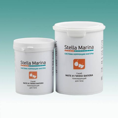 Скраб для тела на основе морской соли 'Мате и гинкго билоба' STELLA MARINA