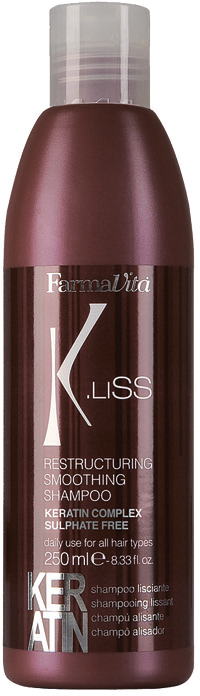 Реструктуризирующий шампунь с кератином K.Liss Restructuring smoothing shampoo FARMAVITA