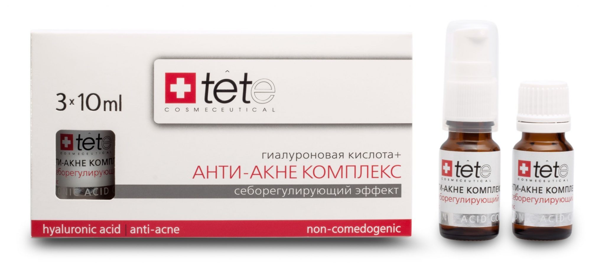 Гиалуроновая кислота + Анти-акне комплекс (Гиалуроновая кислота | Hyaluronic Acid + Anti-Acne Complex) 3*10 мл Tete