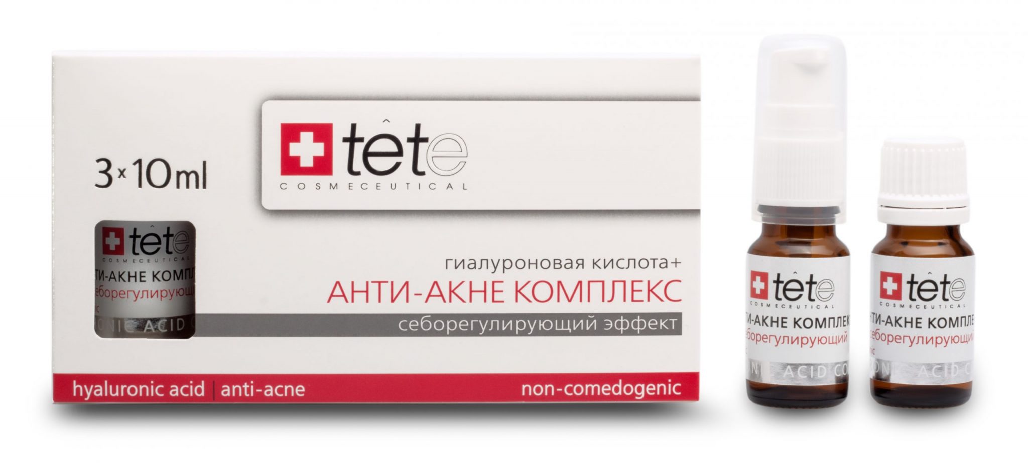Гиалуроновая кислота + Анти-акне комплекс (Гиалуроновая кислота | Hyaluronic Acid + Anti-Acne Complex) 3*10 мл Tete