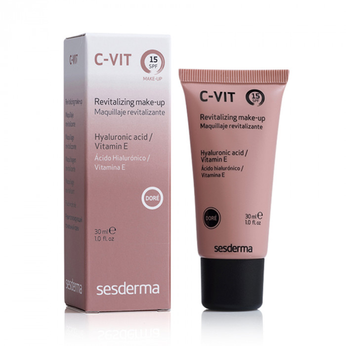Крем тональный ревитализирующий с СЗФ 15 (Светлый тон) C-VIT Revitalizing make up SPF 15 (claire) SESDERMA