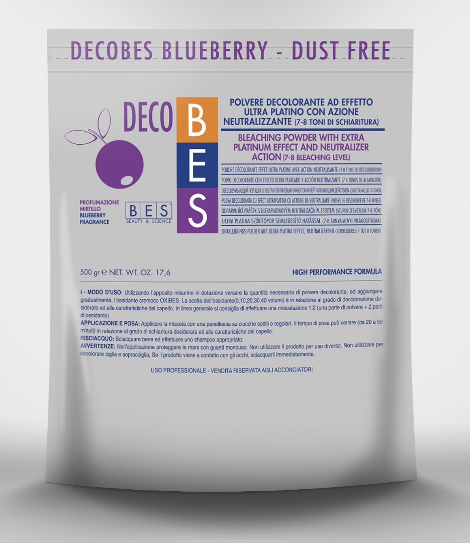 Обесцвечивающий порошок с ароматом черники DECOBES DUST FREE BES