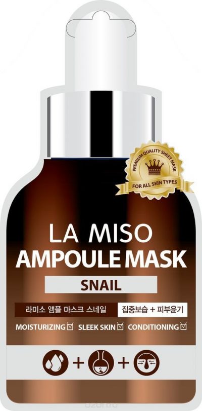 Ампульная маска с экстрактом слизи улитки AMPOULE MASK SNAIL LA MISO