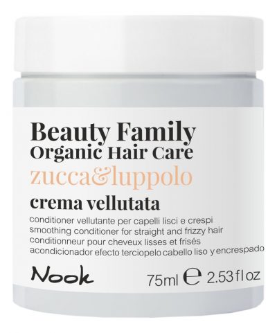 Разглаживающий крем-кондиционер для прямых и вьющихся волос Crema Vellutata Zucca & Luppolo New Beauty Family 2020 NOOK