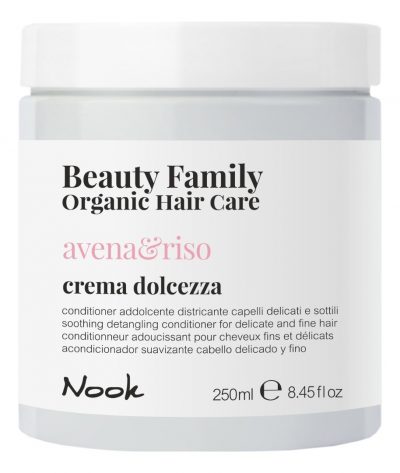 Успокаивающий крем-кондиционер для ломких и тонких волос Crema Dolcezza Avena & Riso New Beauty Family 2020 NOOK