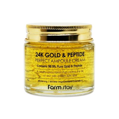 Ампульный крем с золотом и пептидами 24K Gold & Peptide Perfect Ampoule Cream FARMSTAY
