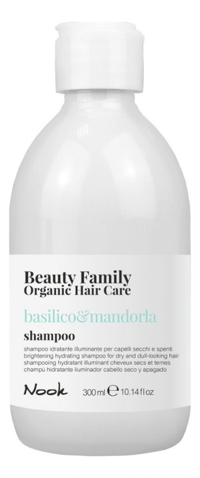 Шампунь для сухих и тусклых волос Shampoo Basilico & Mandorla New Beauty Family 2020 NOOK