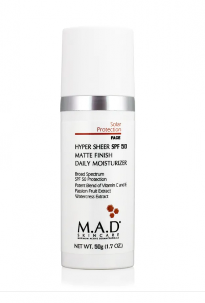 Увлажняющий крем-основа под макияж с защитой SPF 50 Hyper Sheer SPF 50 Daily Moisturizer M.A.D SKINCARE