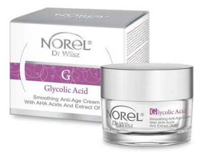 Антивозрастной, разглаживающий крем с гликолиевой кислотой и АНА кислотами Glycolic Acid - Smoothing anti-age cream with AHA acids NOREL DR.WILSZ