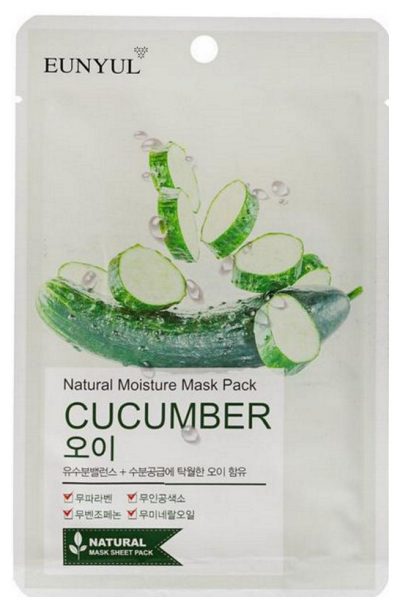 Маска тканевая с экстрактом огурца Natural Moisture Mask Pack Cucumber EUNYUL