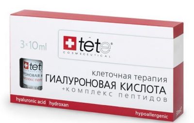 Гиалуроновая кислота + Комплекс пептидов (Гиалуроновая кислота | Hyaluronic Acid + Peptides) 3*10 мл Tete