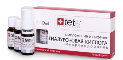 Гиалуроновая кислота + Микроводоросль (Гиалуроновая кислота | Hyaluronic Acid + Algae Extract) 3*10 мл Tete
