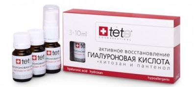 Гиалуроновая кислота + Хитозан и пантенол (Гиалуроновая кислота | Hyaluronic Acid + Hydroxan) 3*10 мл Tete