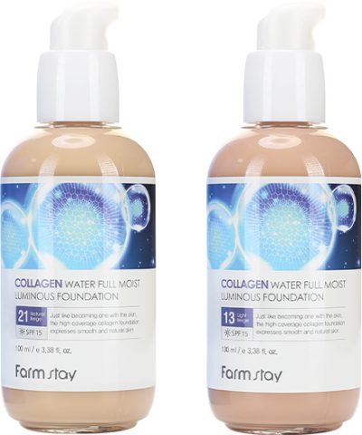 Коллагеновый тональный крем с эффектом сияния Collagen Water Full Moist Luminous Foundation FARMSTAY