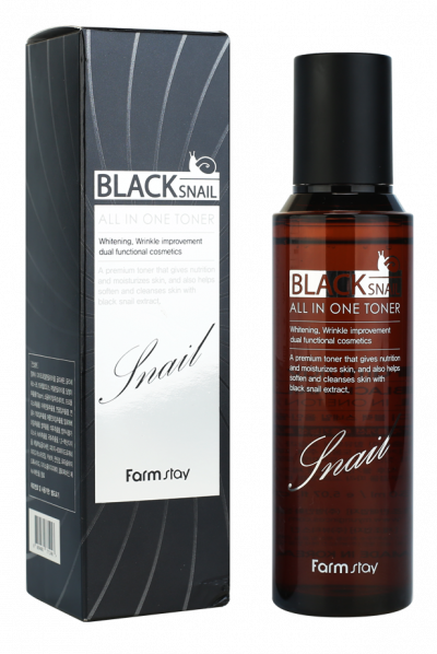 Тонер с муцином черной улитки Black Snail All In One Toner FARMSTAY