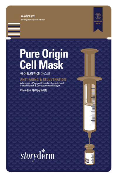 Плацентарная омолаживающая маска на тканевой основе Premium Pure Origin Cell Mask STORYDERM