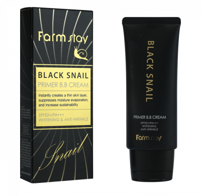 ББ крем с муцином черной улитки SPF50+/PA+++ Black Snail Primer B.B Cream SPF50+/PA+++ FARMSTAY