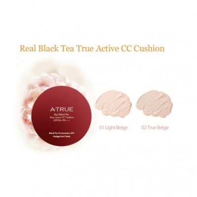 Крем Для Лица Ухаживающий Черный Чай SPF50+/PA+++ Real Black Tea True Active CC Cushion SPF50+/PA+++ A-TRUE