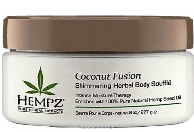 Суфле для тела с Мерцающим Эффектом Herbal Body Souffle Coconut Fusion HEMPZ