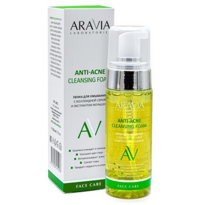 Пенка для умывания с коллоидной серой и экстрактом женьшеня Anti-Acne Cleansing Foam ARAVIA