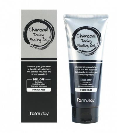 Отшелушивающий гель с углем Charcoal Toning Peeling Gel FARMSTAY