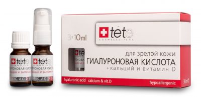 Гиалуроновая кислота + Кальций и витамин D (Гиалуроновая кислота | Hyaluronic Acid + Calcium & Vit D) 3*10 мл Tete (УЦЕНКА)
