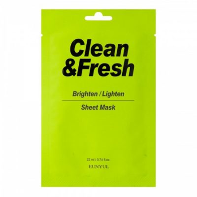 Тканевая маска для здорового цвета лица Clean & Fresh Brighten Lighten Sheet Mask EUNYUL