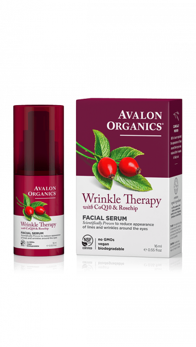 Сыворотка против морщин с коэнзимом CoQ10 и шиповником Wrinkle Therapy With CoQ10 & Rosehip Facial Serum AVALON ORGANICS
