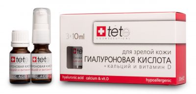 Гиалуроновая кислота + Кальций и витамин D (Гиалуроновая кислота | Hyaluronic Acid + Calcium & Vit D) 3*10 мл Tete