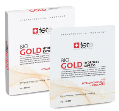 Маска с коллоидным золотом моментального действия Gold Hydrogel Mask Tete
