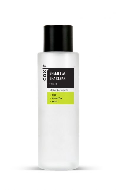 Тонер отшелушивающий с зеленым чаем и BHA-кислотами Green Tea BHA Clear Toner COXIR