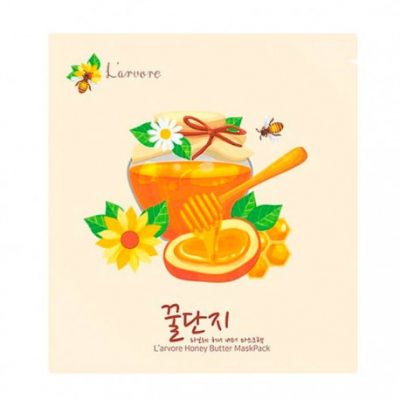 Тканевая маска для лица с медом и пептидами HONEY BUTTER MASK PACK L'ARVORE