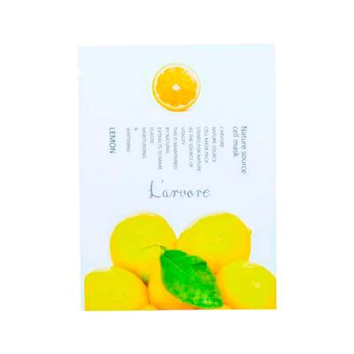 Тканевая маска для лица с экстрактом лимона NATURE SOURCE CELL MASK LEMON L'ARVORE