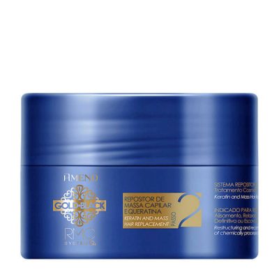 Маска с кератином для восстановления поврежденных волос Capillary Mass and Keratin Repositioning Gold Black RMC System Q+ AMEND